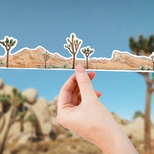 Large Joshua Tree Wrap Around Sticker - California Gift, Desert Vinyl Waterproof Sticker for Water Bottle, Tumbler Wrap, Infinity Decal
