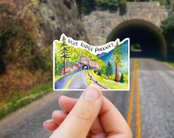 Blue Ridge Parkway Sticker: Waterproof Appalachian Mountains Travel Decal