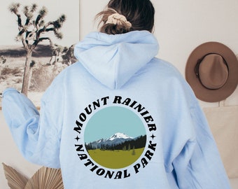 Mount Rainier National Park, PNW Hoodie, Oversized Sweatshirt, Pacific Northwest, Washington State, Outdoor Lover, Womens Camping Shirt