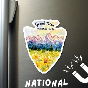 Grand Teton National Park Magnet, magnetischer Autoaufkleber für Autos, NPS Abzeichen, Berg Aufkleber, Jackson Hole Wyoming Souvenir, Granola Girl