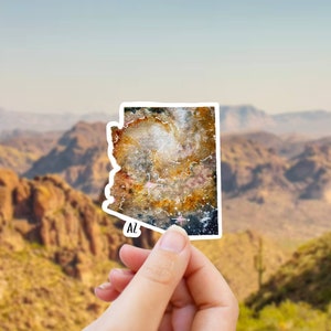 Calcomanía del estado de Arizona, Tucson, calcomanía de Phoenix, calcomanía de cactus, calcomanías para caminatas en el desierto, calcomanía Hydro Flask, calcomanía para computadora portátil, Gran Cañón
