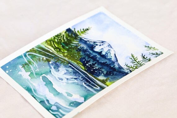 ラッセン火山国立公園のオリジナル水彩画、カリフォルニア州 - Etsy 日本