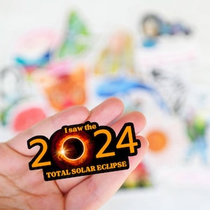 2024 Total Solar Eclipse Sticker, I Saw the Solar Eclipse, Path Of Totality, April 8 2024, Great American Eclipse Decal Souvenir image 2
