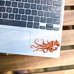 Kraken Sticker Octopus Sticker, Squid Sticker, Marine Biology Gift, Ocean Art, Sea Creature Sticker for Laptop, Water Bottle zdjęcie 6