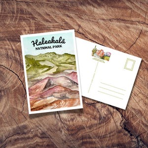 Carte postale du parc national d'Haleakala, cadeau parc national, cartes postales anciennes, affiche de voyage à Hawaï, souvenir de Maui, vacances hawaïennes