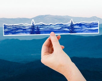 Blue Ridge Mountain Sticker: Waterproof Vinyl Decal