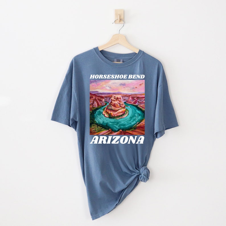 Grand Canyon Shirt, National Park t-shirt, Hiking shirt, Oversized Tee, Horseshoe Bend, Arizona tShirt, Travel Poster, Western Aesthetic image 10