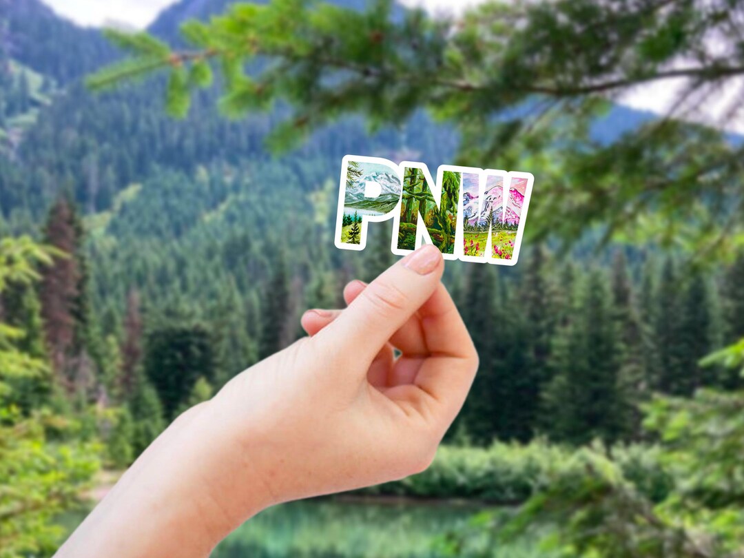 PNW Vinyl Sticker, Pacific Northwest Decal, Waterproof Laptop Sticker ...