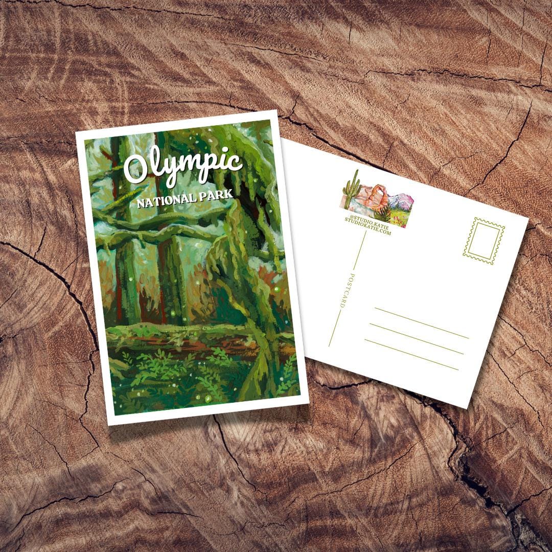 Olympic National Park Postcard, Vintage Postcards, Washington State