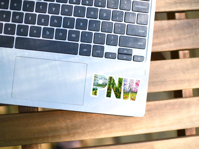 PNW Vinyl Sticker, Pacific Northwest Decal, Waterproof Laptop Sticker ...