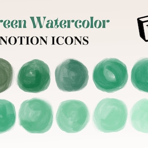 Notion Icons - Aesthetic Emerald Green Digital PNG Stickers for Life Planner, Iphone App Covers, Instagram Content, Student Planner, Finance