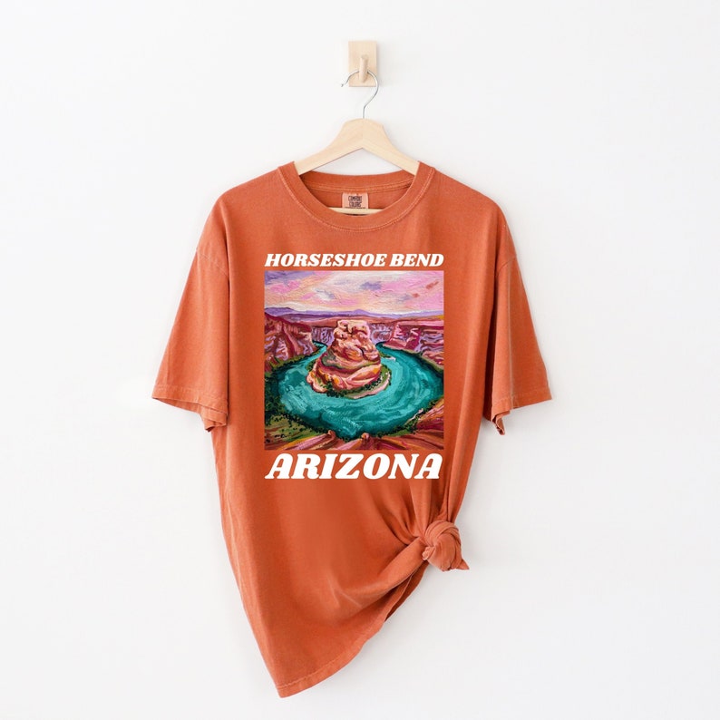 Grand Canyon Shirt, National Park t-shirt, Hiking shirt, Oversized Tee, Horseshoe Bend, Arizona tShirt, Travel Poster, Western Aesthetic image 1