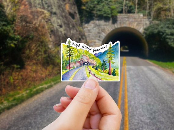 Blue Ridge Parkway Sticker: Waterproof Appalachian Mountains Travel Decal