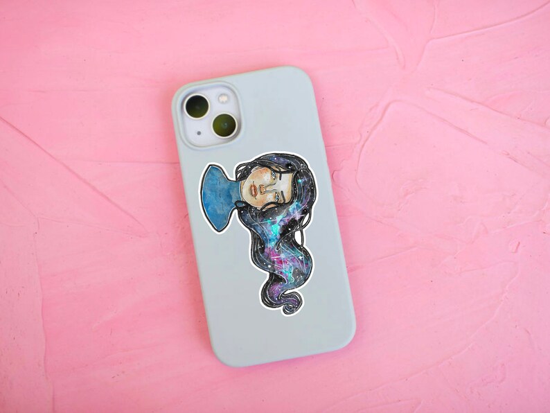 Galaxy Vinyl Sticker Celestial Woman Sticker Moon Sticker Etsy