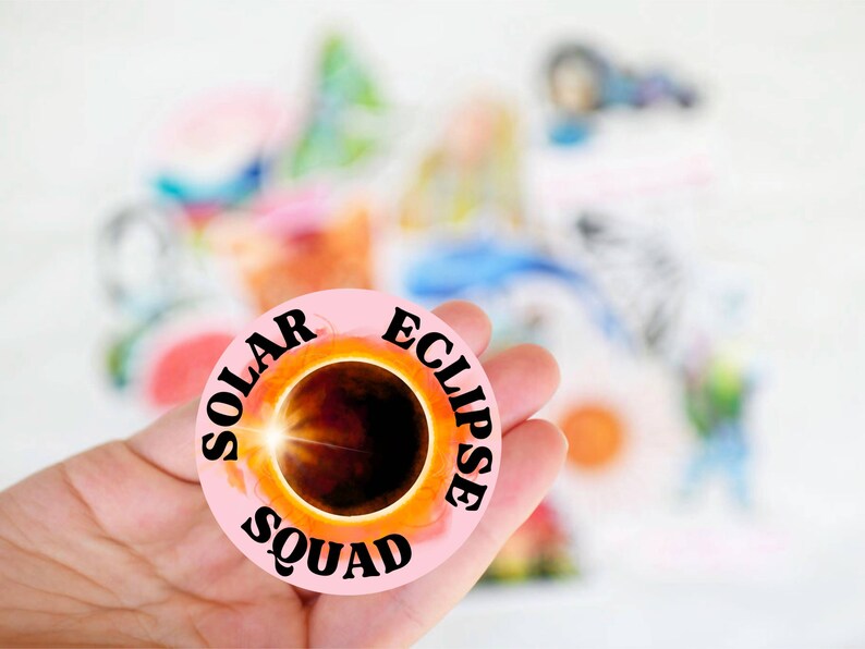 Solar Eclipse Squad, 2024 Total Solar Eclipse Sticker, Path Of Totality, Eclipse Souvenir, April 8 2024, Total Eclipse Decal, Eclipse Party image 10