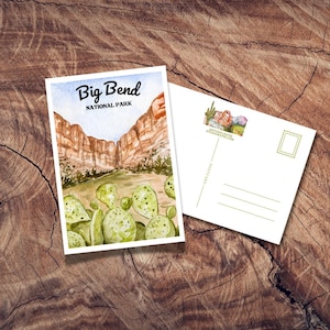Big Bend Nationalpark Postkarte, Vintage TX Postkarten, Reise-Andenken, Geschenk für Texaner, Chihuahua-Wüste, Rio Grande, West Texas