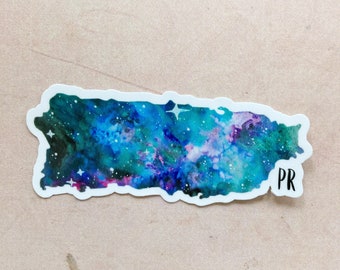 Puerto Rico Galaxy Sticker: Travel Bumper Sticker, Laptop Decal