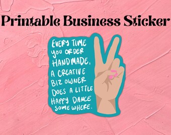 Thank You Printable Digital Stickers for Small Business - PNG Print at Home Thank You Custom Stickers, Packaging Labels, Thank You Card
