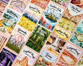 63 National Park Postcard Pack, National Park Gift, Vintage Travel Postcards, Yellowstone Souvenir, Utah Mighty 5, Travel Stationery, Zion,