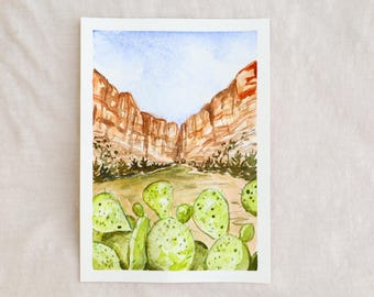Big Bend National Park Art: Original Texas Watercolor Painting
