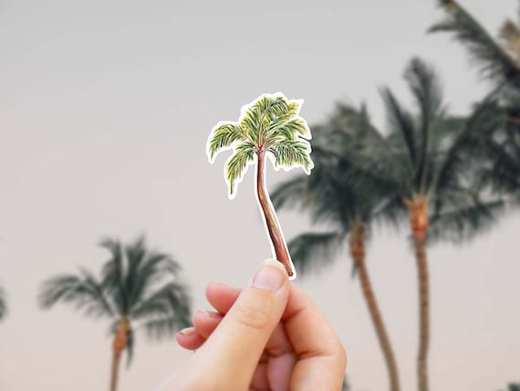 Florida Palm Tree Sticker: Waterproof Vinyl Decal for Laptop, Car