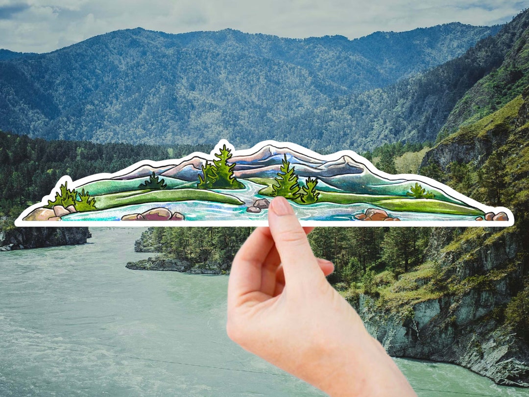 Extra Large Alaska Mountain Naturescape Water Bottle Sticker Mountain