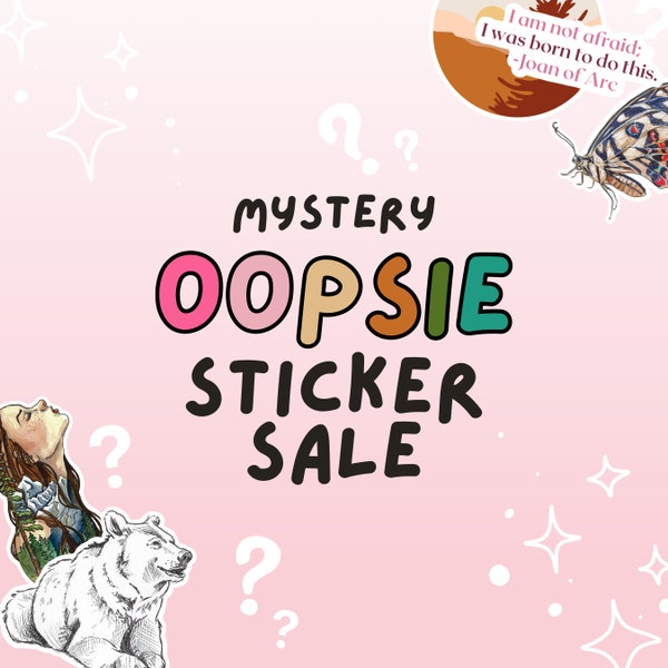 SALE Oopsie Sticker Pack, Discounted Stickers, Mystery Sticker Pack, Planner Stickers, Ephemera Pack, Nature Stickers, Junk Journal Supplies