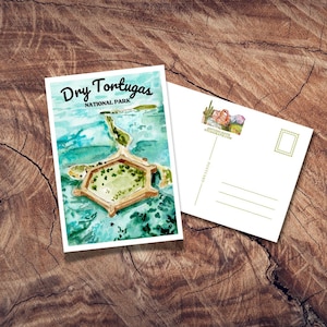 Dry Tortugas Nationalpark-Postkarte, Nationalpark Geschenk, Vintage Postkarten, Fort Jerseyerson, Reise-Souvenir, Südflorida, Florida Keys