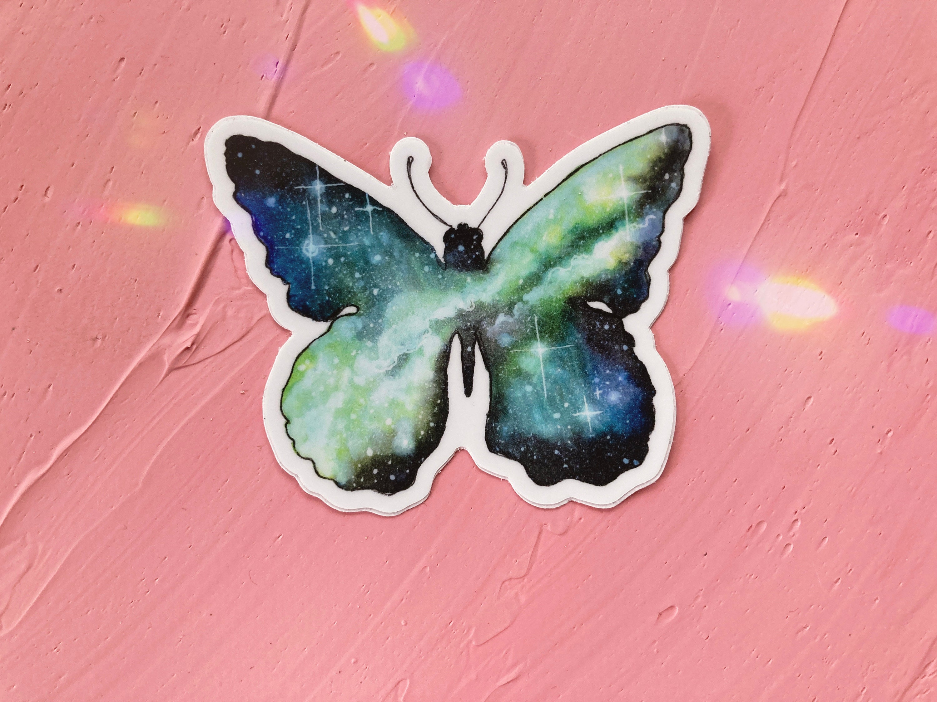 Butterfly Sticker Galaxy Vinyl Sticker Watercolor Outer Etsy