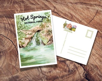Hot Springs National Park Postcard, National Park Gift, Vintage Postcards, Arkansas Postcard, Travel Souvenir, Bathhouse Row