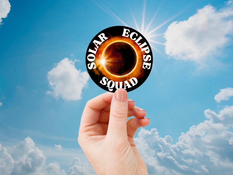 Solar Eclipse Squad, 2024 Total Solar Eclipse Sticker, Path Of Totality, Eclipse Souvenir, April 8 2024, Total Eclipse Decal, Eclipse Party image 2