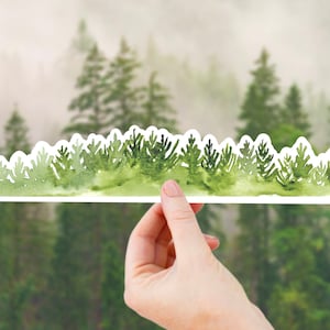 Forest Infinity Sticker - Extra Large Wrap Around Vinyl Waterproof Decal for Water Bottle, Laptop, Tumbler, Nature Window Scape Sticker