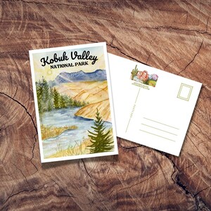Carte postale du parc national de la vallée de Kobuk, affiche de voyage vintage, PNW, nord-ouest du Pacifique, croisière en Alaska, cartes postales de l'Alaska, cercle polaire arctique