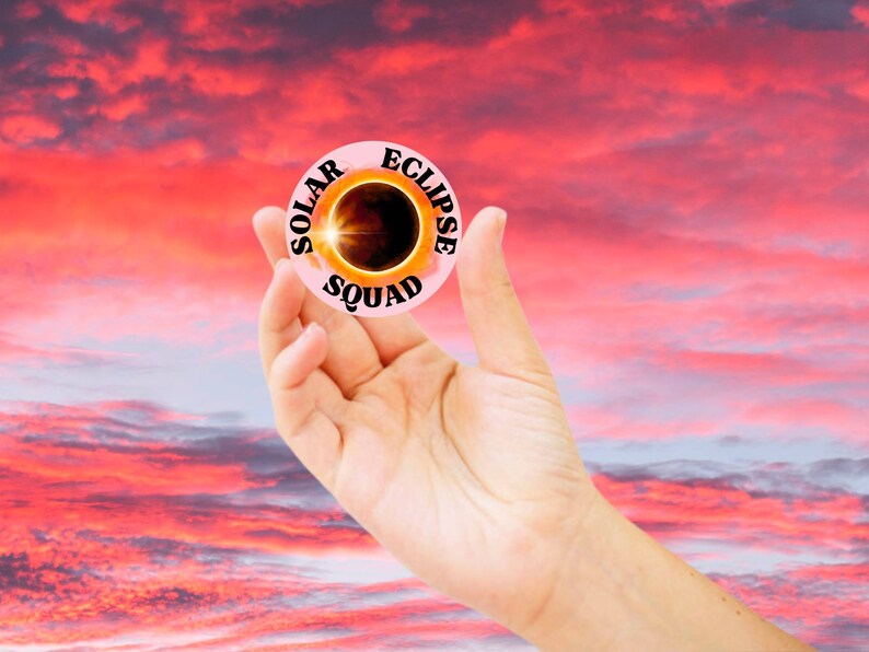 Solar Eclipse Squad, 2024 Total Solar Eclipse Sticker, Path Of Totality, Eclipse Souvenir, April 8 2024, Total Eclipse Decal, Eclipse Party image 5