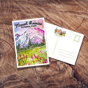Carte postale du parc national du Mont Rainier, cartes postales anciennes, souvenir de Washington, nord-ouest du Pacifique, Tahoma, affiche de voyage, Seattle