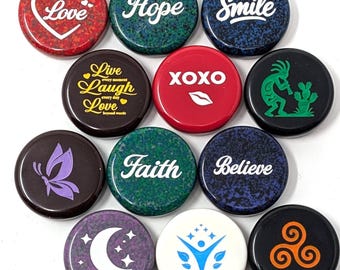 Worry Stones with Personalized Art or Inspirational Phases, 1-3/16 Diameter, 10 Colors