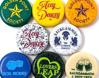 Backgammon Pieces, Set of 15, with Personalized Logo, Text, 1-3/8 Diameter, 16 Colors