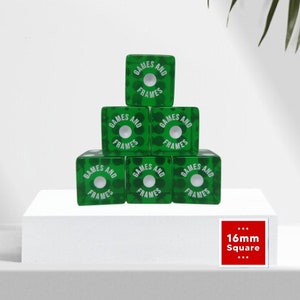 Personalized Farkle Dice w/ Free Storage Pouch, Set of 6, Square Corner 16mm