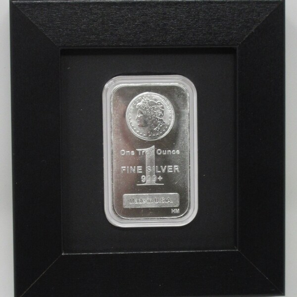 Silver 1 Ounce Bar (NOT INCLUDED) Display Frame with Optional Personalized Plate