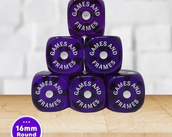 Personalized Farkle Dice w/ Free Storage Pouch, Set of 6, Rounded Corner 16mm