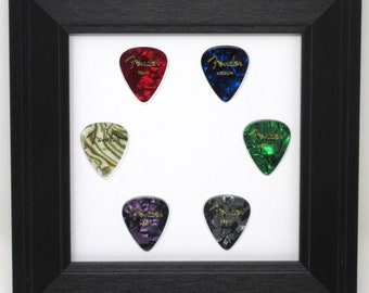 Guitar Pick Display Frame for 6-8 Picks (NOT Included), USA Made, with Personalized Plate Option