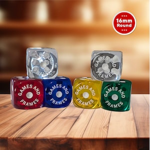 Personalized QWIXX Dice w/ Free Storage Pouch, Set of 6, Rounded Corner 16mm