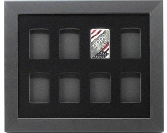 Zippo Lighter Picture Display Wall Frame, Holds 8 Lighters, USA Made (Lighter NOT Included)