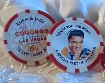 Personalized Wedding Casino Poker Chips with Full Color Graphics or Photo