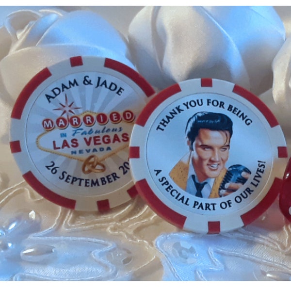 Personalized Wedding Casino Poker Chips with Full Color Graphics or Photo