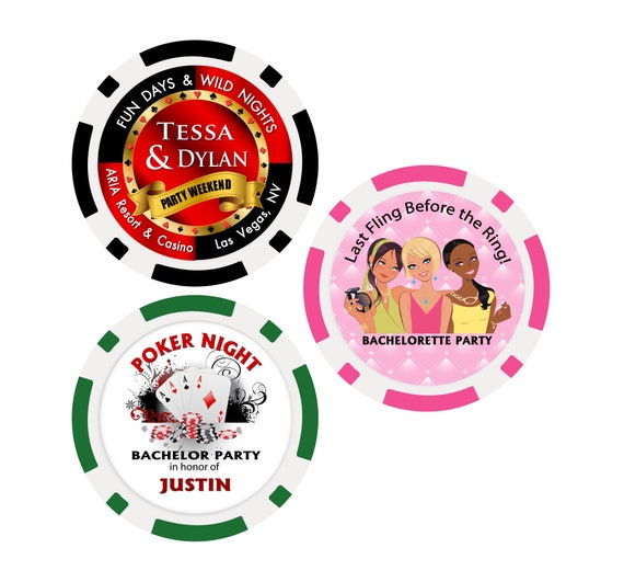 Personalized Bachelor / Bachelorette Casino Poker Chips with Full Color Graphics or Photo