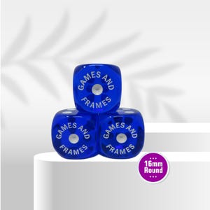 Personalized Bunco Dice w/ Free Storage Pouch, Set of 3, Rounded Corner 16mm