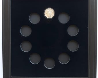 Morgan / Peace Dollar 10-Coin Wall Display Picture Frame, USA Made (Coins NOT Included)