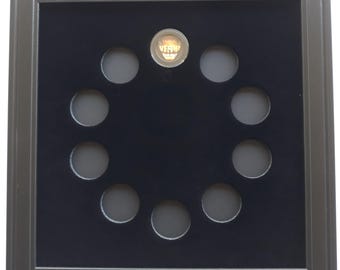 Guitar Pick Picture Display Wall Frame for 10 Picks with Capsules USA Made (Picks NOT Included)