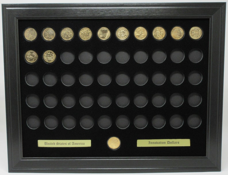 Label Coin Panel Golden Dollar USA Coin Wall Display Picture Frame: Presidents ...